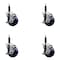 Service Caster 3.5'' Solid Poly Swivel 3/4'' Expanding Stem Caster Set with Brake, 4PK SCC-EX20S3514-SPUS-TLB-34-4 - alternate 1